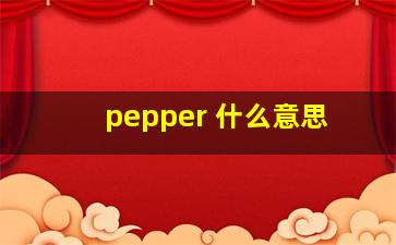 pepper 什么意思